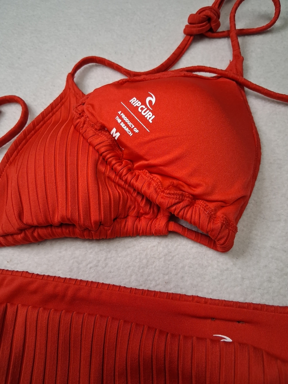 Rip Curl Red Ribbed Triangle Bikini Set - Picture 6 of 6